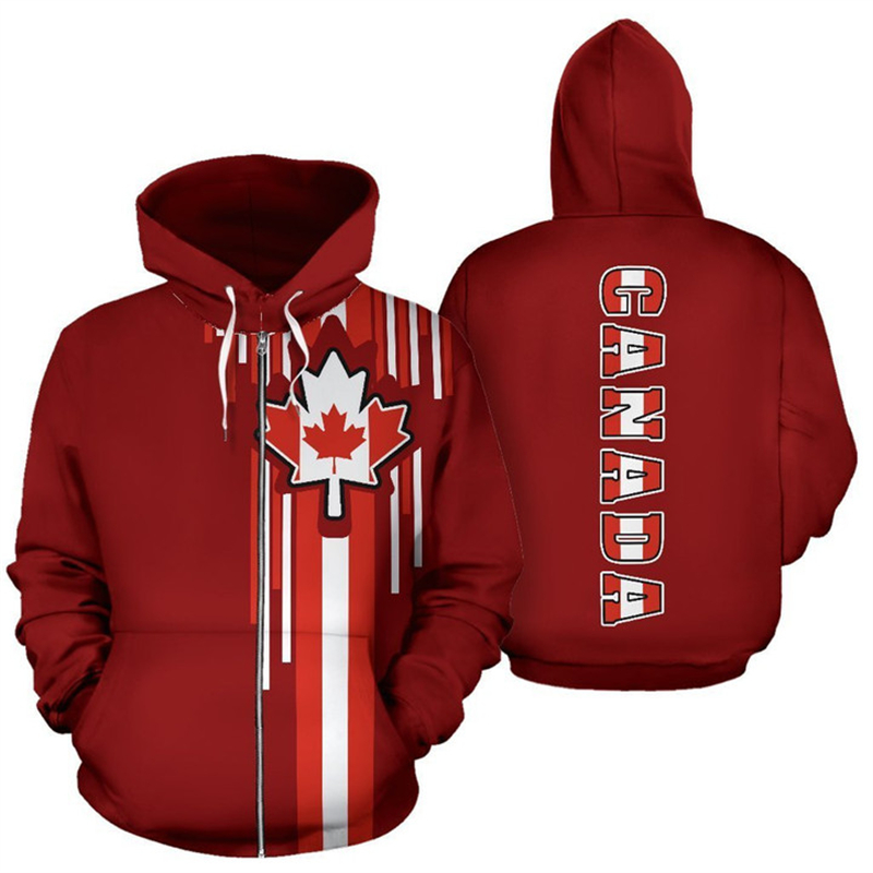 Street Fashion Canada - كندا العلم ثلاثية الأبعاد مطبوعة زمم